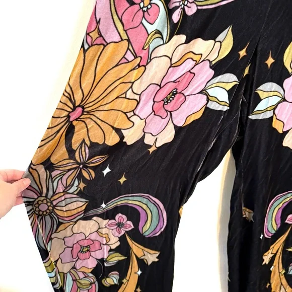 New Johnny Was Jade Priscilla printed velvet wide leg easy pants - Picture 5 of 9